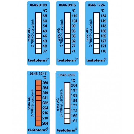 Αυτοκόλλητες ταινίες θερμοκρασίας testoterm
