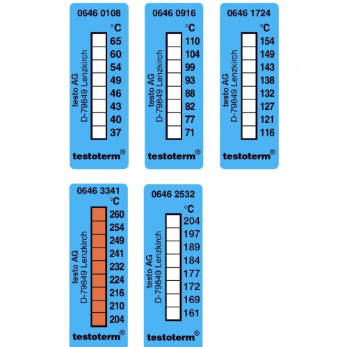 Αυτοκόλλητες ταινίες θερμοκρασίας testoterm